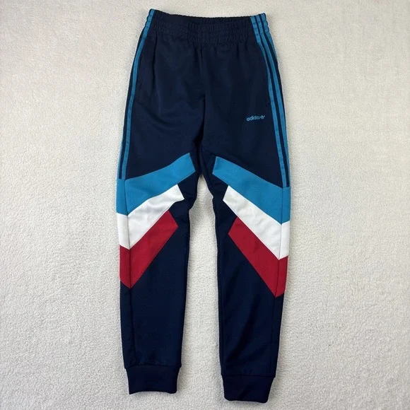 ADIDAS Mens 'Palmerston Joggers' Small Multicolor Sweatpants Zip Pockets Blue - Picture 1 of 14
